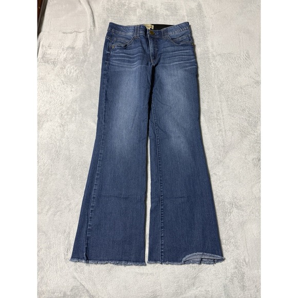Democracy Denim - Democracy Jeans Womens 10 Denim Blue Fray Flare Medium Wash 30x29.5